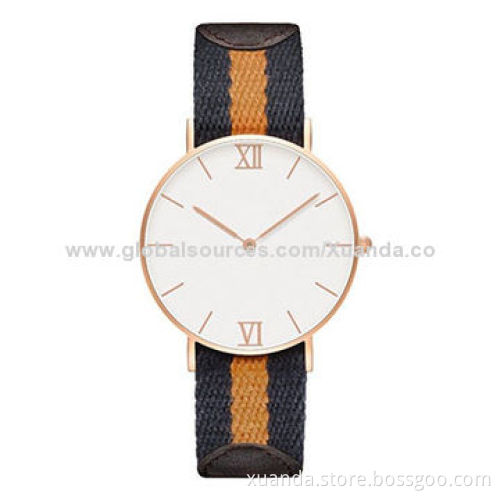 Cotton cloth strap, 316L steel case, new style, stainless watches, 2 years warranty